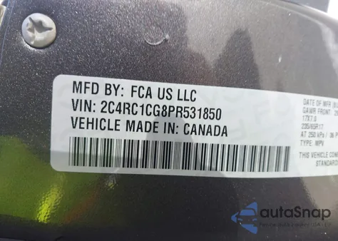 2023 Chrysler Voyager Lx из США, поврежденный, VIN 2C4RC1CG8PR531850